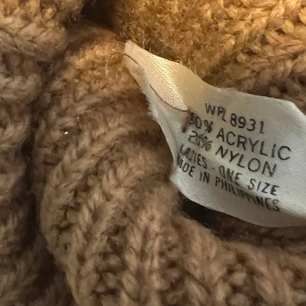 Vintage Women’s Brown and‎ Tan Leather Knit  Riding Gloves